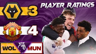 MAINOO MANIA Wolves 34 Man United PLAYER RATINGS  Premier League 202324 [upl. by Ragen]