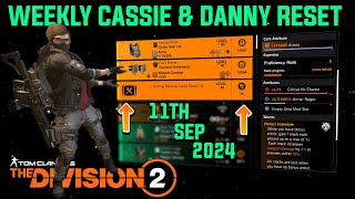 The Division 2 quotWEEKLY CASSIE MENDOZA amp DANNY WEAVER RESET LEVEL 40quot September 11th 2024 [upl. by Yelsehc841]