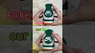 Real Vs Fake Pine Green Jordan 4 shorts sneakerhead viral [upl. by Jeffrey]