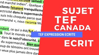 TEF Expression Ecrite  correction dun sujet 1  Section A [upl. by Deerdre]