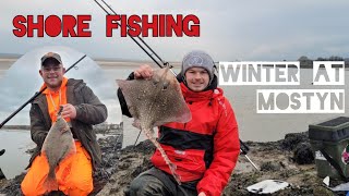 Shore fishing  Winter at Mostyn [upl. by Iam]