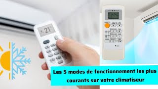 Les 5 modes de fonctionnement les plus courants sur télécommande de votre climatiseur [upl. by Byler]