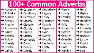 100 Common Adverbs in English 📚  Parts of speech [upl. by Jessen]