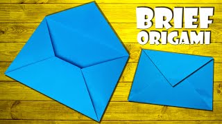 Briefumschlag falten Brief selber machen aus Papier  fold origami envelope tutorial paper DIY 4K [upl. by Latimore]