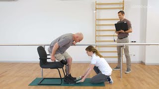 Prosthetic gait training  Sitting down amp standing up  Ottobock [upl. by Zoellick347]