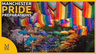 Manchester decked out with rainbow colours and flags ahead of Manchester Pride festival weekend [upl. by Eyma]