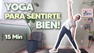 15 Min︱Yoga para sentirte BIEN ︱Peace N yoga︱ [upl. by Coffin396]