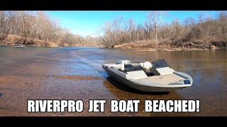 Shallow Jet Boating  RIVERPRO BEACHED  Meramec Caverns Run [upl. by Nairdad]