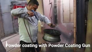 How to Powdercoat Wheels  Powder coating Process  Old Alloy Restored in 3000Rs  Powder Coat [upl. by Llerrud]