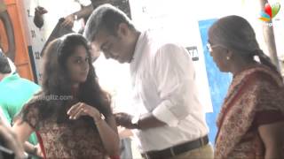 Actor Ajith and his wife Shalini Casted their Vote  Election 2014 [upl. by Delamare275]