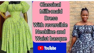 How to make a vintage milkmaid dress with gathers basque waist line diy Cut and sew cutandsew [upl. by Pietro360]