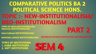 New INSTITUTIONALISM IN COMPARATIVE POLITICSPART 2HARD amp SOFT INSTITUTIONS  BA SEMESTER IV [upl. by Arretahs614]