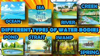 Different Types of water Bodies  Types of Waterforms with pictures and examples [upl. by Neitsabes328]