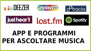 app programmi e siti per ascoltare musica gratis pc computer [upl. by Castor]