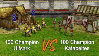 Age of Mythology  Ulfsark vs Katapeltes [upl. by Yeltnarb]