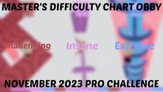 MDCO Masters Difficulty Chart Obby  November 2023 Pro Challenge [upl. by Knepper]