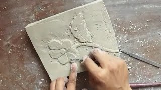 Plaster Art Plaster of Paris Carving Relief Work for Beginner AmurtArt [upl. by Izzy191]