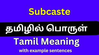 Subcaste meaning in TamilSubcaste தமிழில் பொருள் [upl. by Robby]