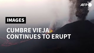 Canary Islands volcano spews ash and lava  AFP [upl. by Austin]