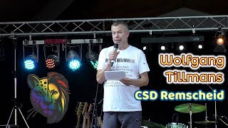 Rede von Wolfgang Tillmans zum CSD in Remscheid🌈😘 [upl. by Arola103]