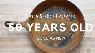 How to Season a Rusty Cast Iron Skillet  How to Fix Clean and Restore Cast Iron [upl. by Arotal31]