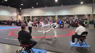 2023 USA Taekwondo Nationals Juniors 45kg Quarter Finals Match [upl. by Cirdek]