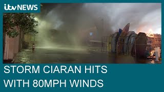 Schools shut and danger to life warnings as Storm Ciarán hits UK and Channel Islands  ITV News [upl. by Itin107]