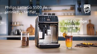 Philips LatteGo 5500 ile serinleten tarifler  Iced Orange Espresso [upl. by Rafat563]