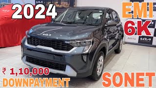 2024 Kia Sonet HTE  Price List  EMI Down Payment  Finance  Sonet facelift  Loan [upl. by Airahcaz970]