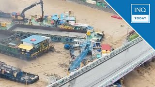 Multiple barges along Marikina River collide crash into bridge  INQToday [upl. by Renrag447]