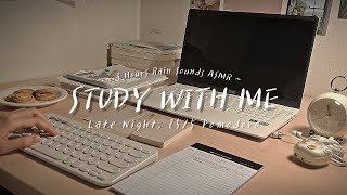 💫3 HOUR STUDY WITH ME  pomodoro 255  late night🌙  soft rain sounds asmr🌧️  cozy room ambience🕯️ [upl. by Darbie]