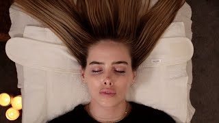 Deep Relaxation ASMR whispering facial treatment and hair brushing [upl. by Aholah]