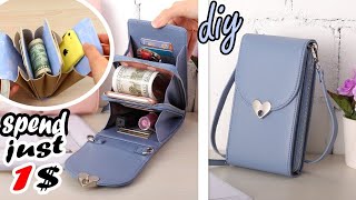 DIY CROSSBODY PURSE POUCH POPULAR DESIGN 2018 FROM OLD BAG JUST FOR 1 USD [upl. by Manvel]