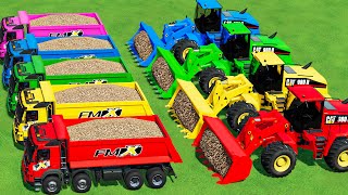 LOADER OF COLORS TRANSPORT VOLVO TRUCKS amp BIG CAT LOADERS HAY SELL JOB Farming Simulator 22 [upl. by Lirrehs]