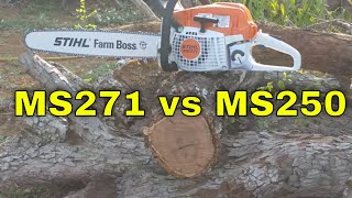 New Stihl MS271 vs used MS250 test cuts farmboss ms 271 vs ms 250 [upl. by Delaney]