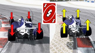 Reversed downforce in a F1 car is undrivable  beamng drive [upl. by Yasibit]