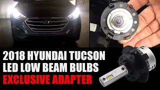 2018 Hyundai Tucson OEM Halogen Headlight TO H7 LED Bulb Conversion W Custom Adapter [upl. by Lorinda]