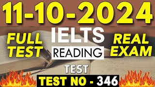 IELTS Reading Test 2024 with Answers  11102024  Test No  346 [upl. by Giamo]