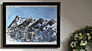 Acryl malen ganz einfach  abstrakt Berge für Anfänger  Easy Acrylicpainting for Beginners [upl. by Schellens180]