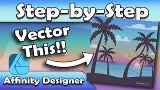 You can vector this Palm Trees on Sunset Beach Landscape Step by Step Tutorial Beginner Follow Along [upl. by Neelsaj]