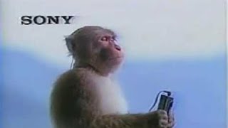 Vintage Old 1980s Sony Walkman Monkey Commercial [upl. by Alrahc65]