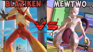 Pokken tournament  Blaziken vs Mewtwo [upl. by Stutman419]