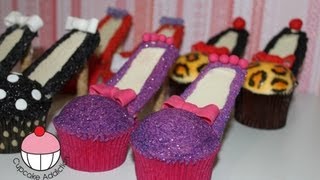 Stiletto Cupcakes Decorate High Heel Shoe Cupcakes  A Cupcake Addiction How To Tutorial [upl. by Gael625]