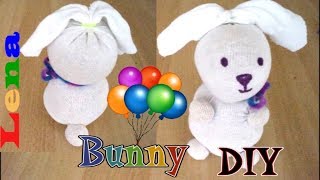 Socken Hasen machen 🐇 How to make a sock Bunny DIY 🐇 зайчик из носков своими руками [upl. by Fedak362]