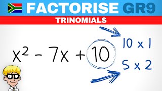 Gr 9 Factorisation Trinomials Introduction [upl. by Woody]