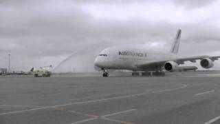 First AirFrance Airbus A380 arrives in San Francisco [upl. by Narag]