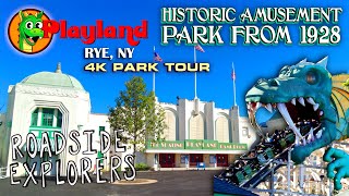 RYE PLAYLAND  4K Park Tour Vlog w Dark Ride POVs  Historic Amusement Park in Rye NY [upl. by Areikahs430]