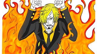 How To Draw Sanji Diable jambe  Step by Step  one piece  Anime Drawing [upl. by Ettelrac]