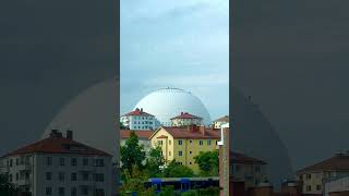 People Climbing on Stockholm Giant Golf Ball  Cleaning Globen quotThe Globequot amp SkyView Sweden [upl. by Lenny]