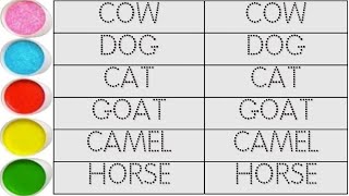 Domestic animal name spelling  Domestic animal  Learning video [upl. by Orlando893]